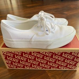 Solid white Vans size 8.5